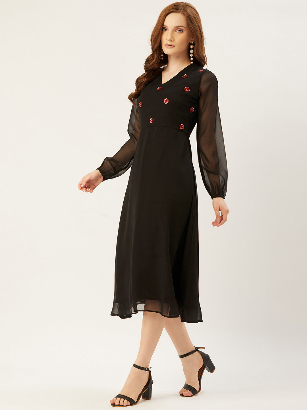 Women A-line Black Dress