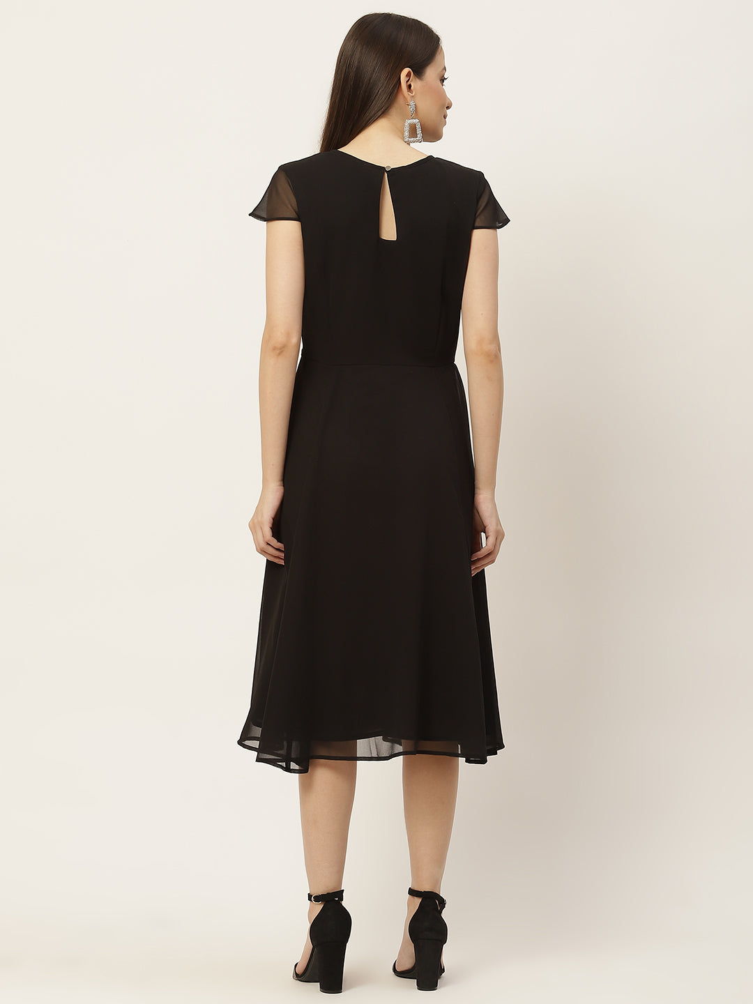 Women A-line Black Dress