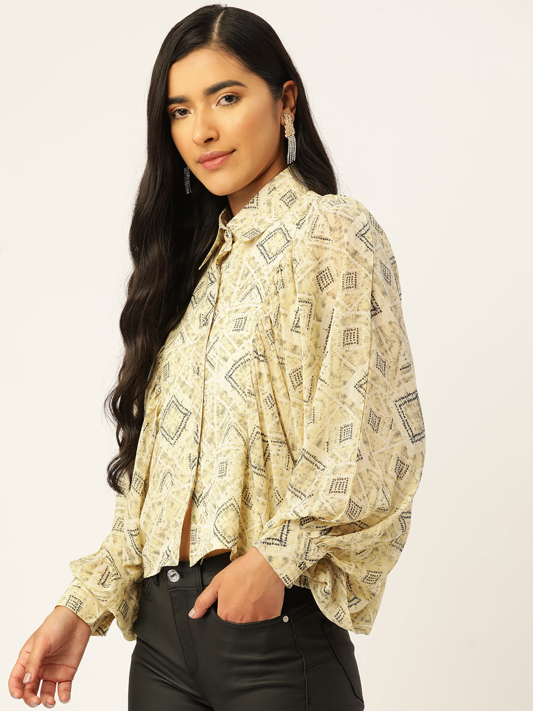 Geometric Print Women Shirt