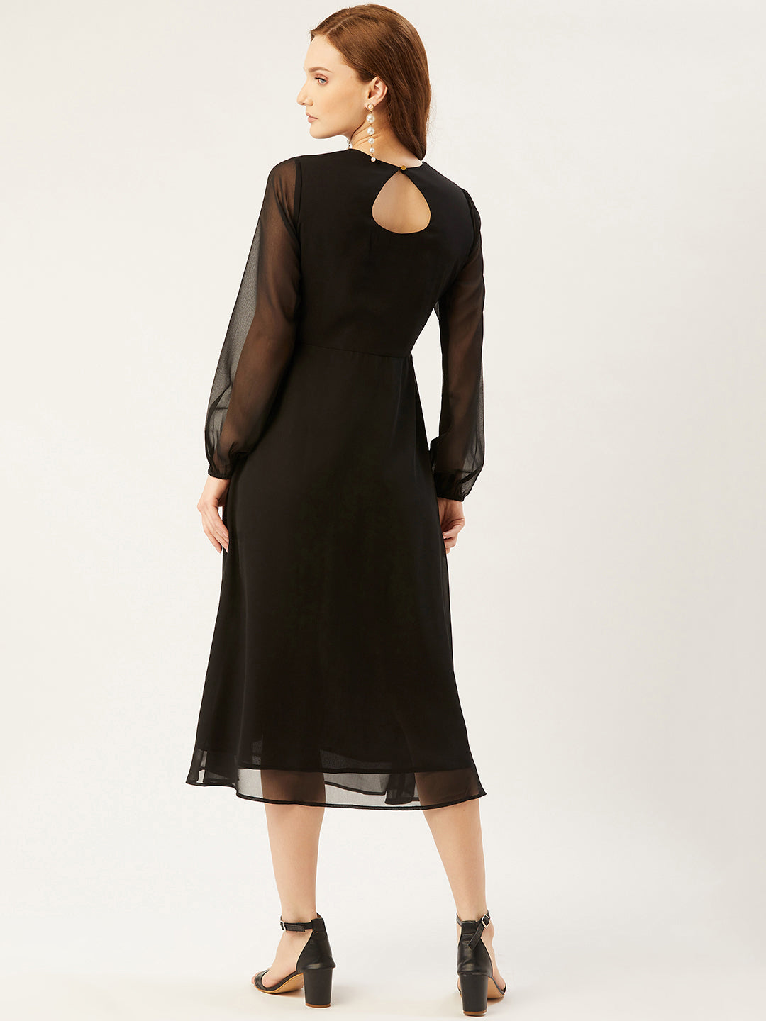 Women A-line Black Dress