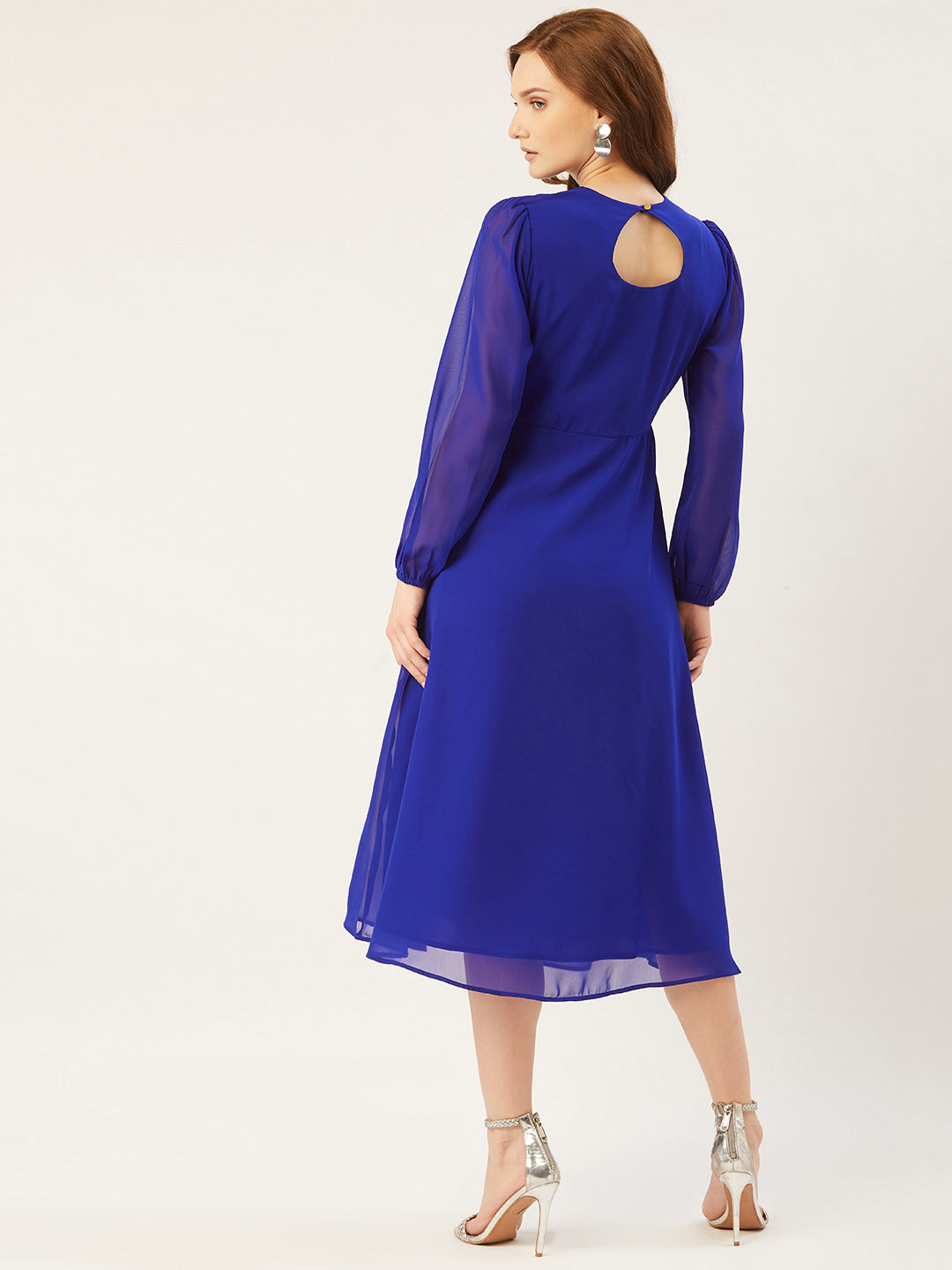 Women A-line Blue Dress