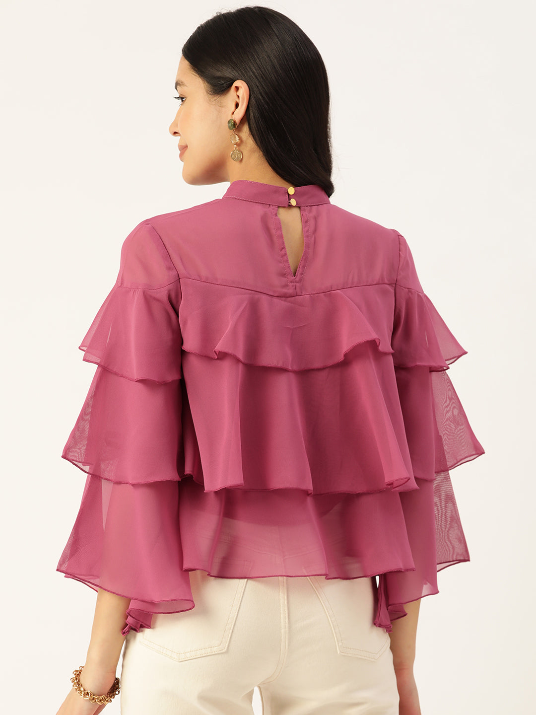 Pink Layered Georgette Top