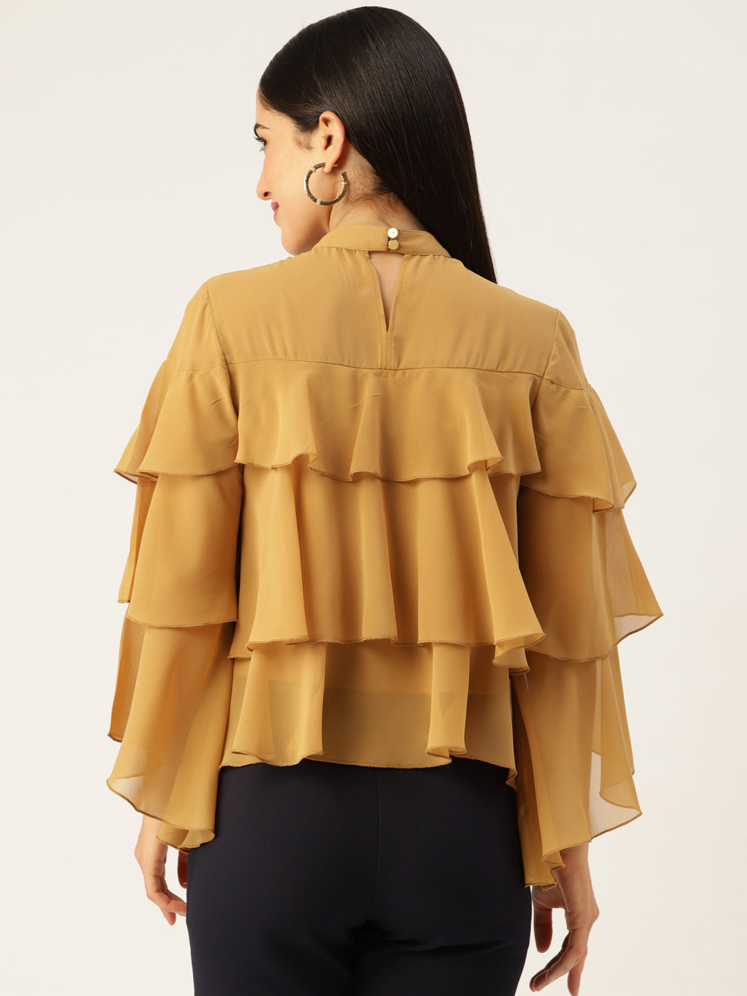 Yellow Layered Georgette Top