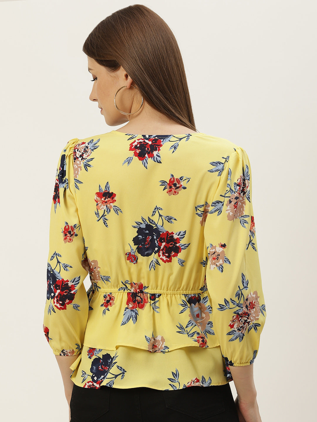 Yellow Floral Printed Top