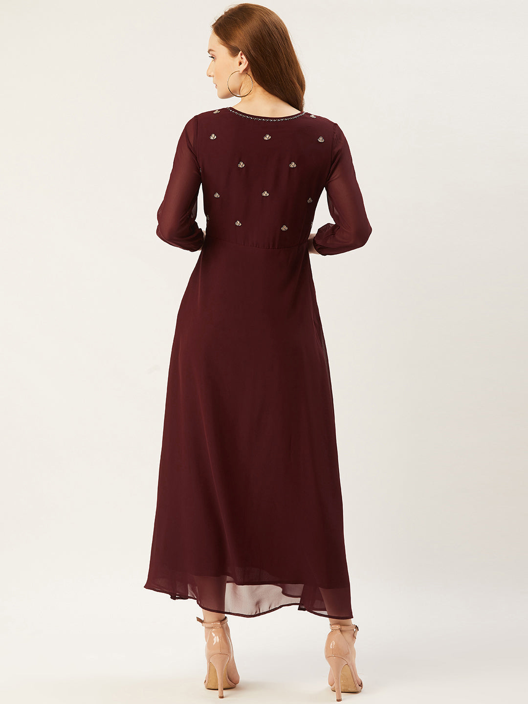 Women A-Line Maroon Dress