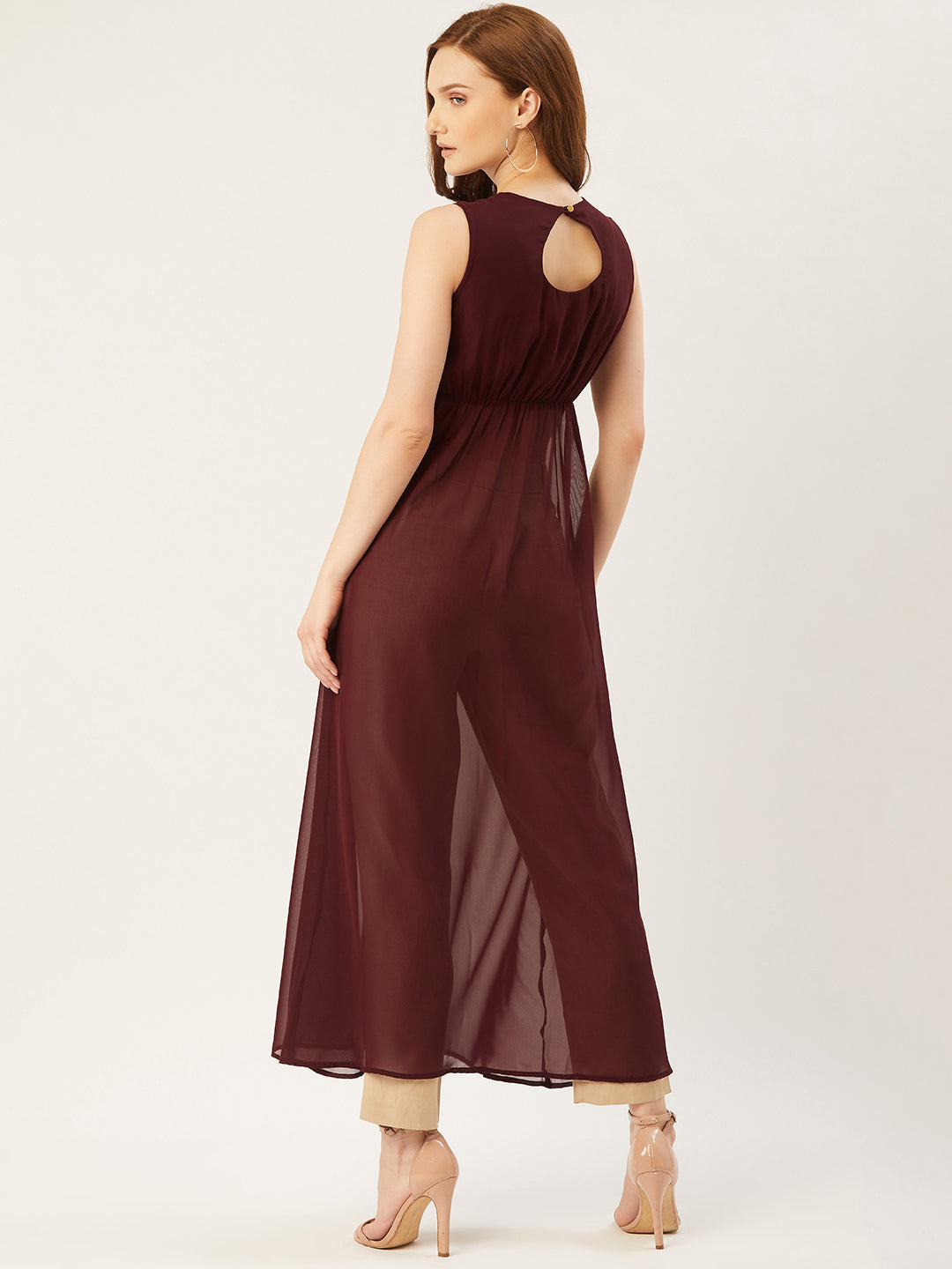 Solid Maxi Dress With Front Slit