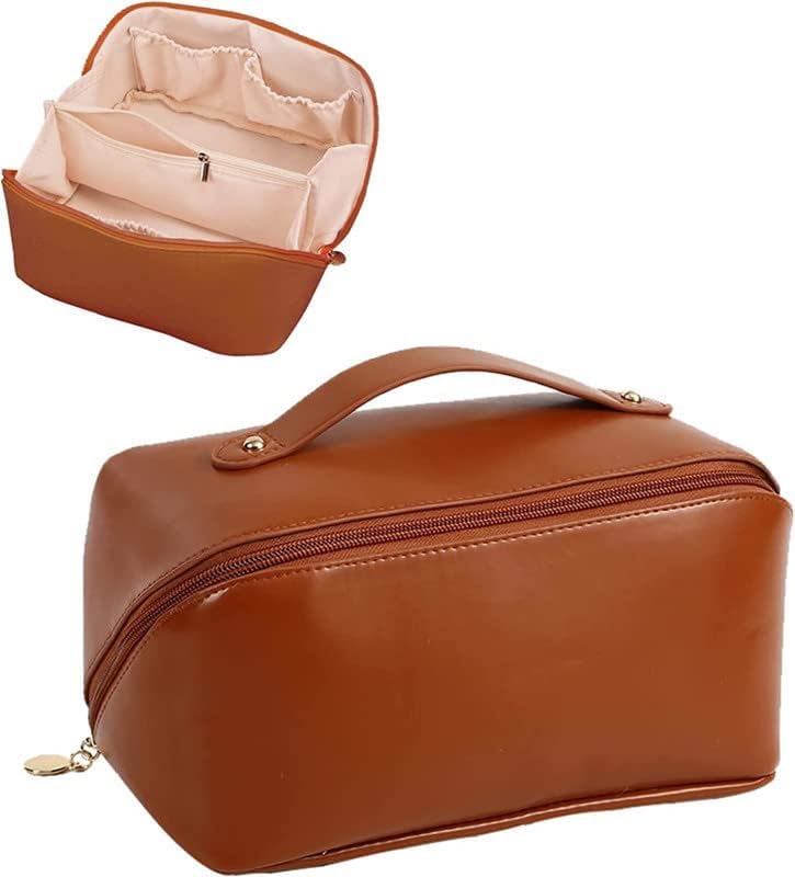 Makeup Bag Leather Cosmetic Bag Women Multifunction Toiletries Organizer Portable Travel Waterproof Storage Case