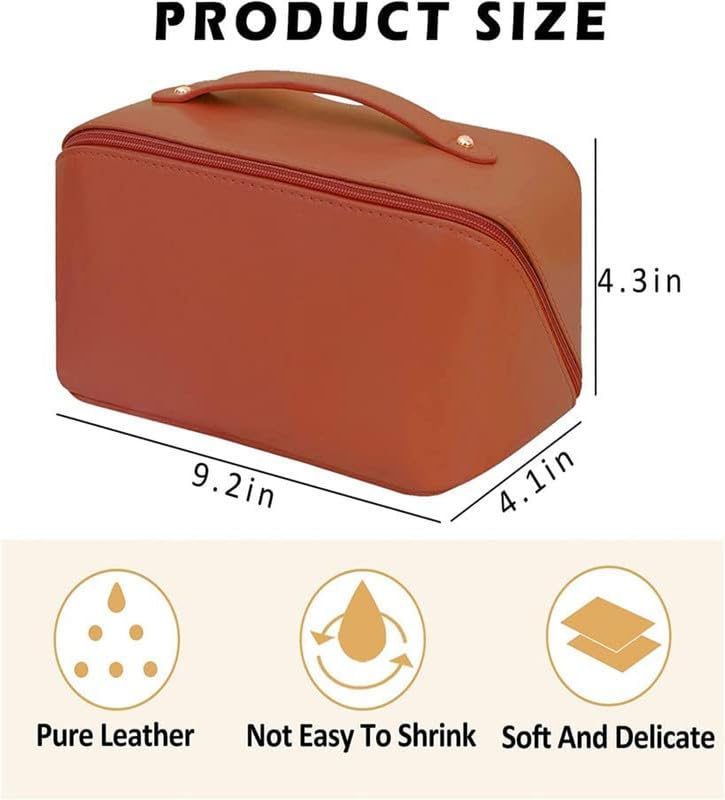 Makeup Bag Leather Cosmetic Bag Women Multifunction Toiletries Organizer Portable Travel Waterproof Storage Case