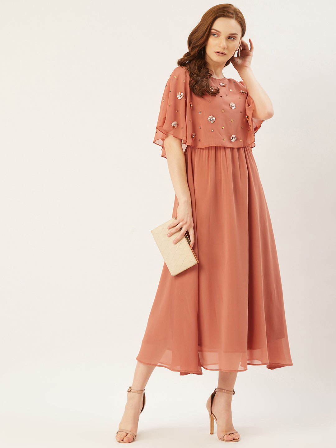 Women Maxi Peach Dress