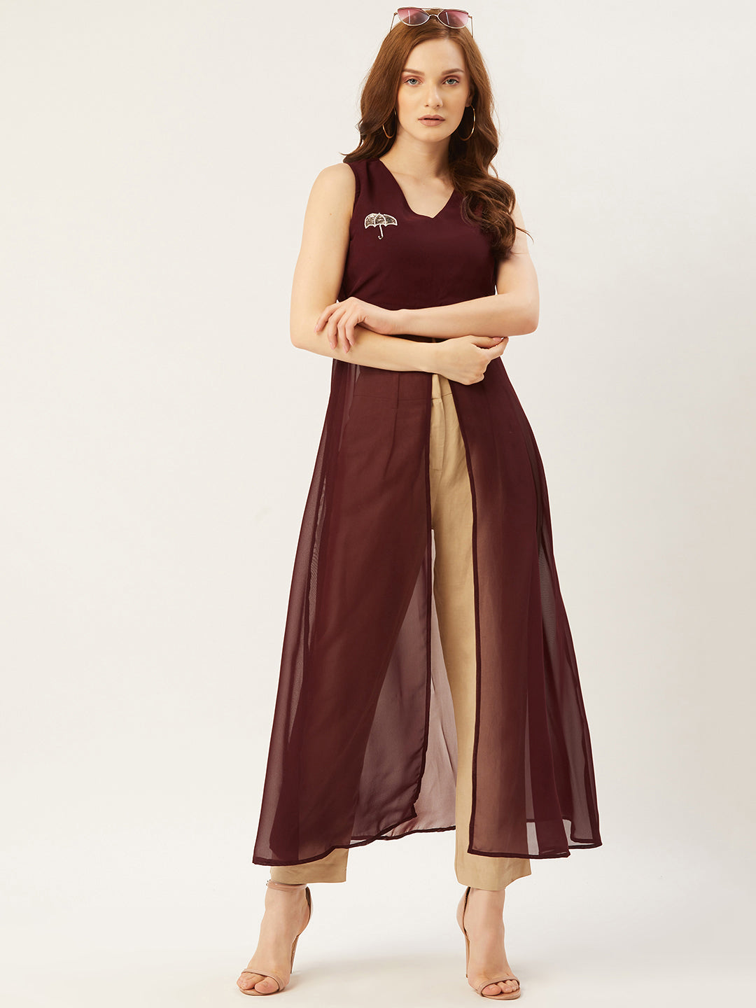 Solid Maxi Dress With Front Slit