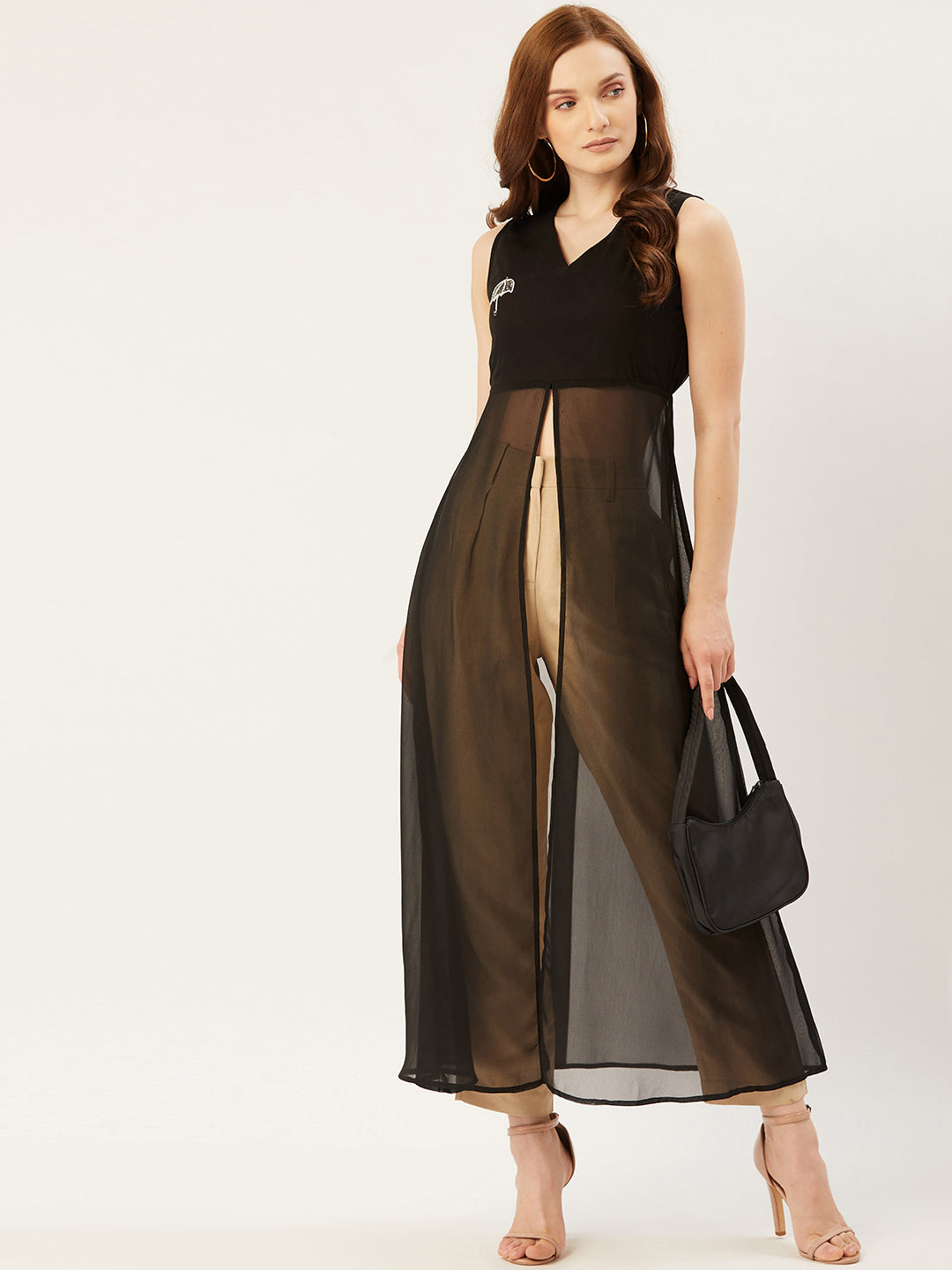 Solid Maxi Dress With Front Slit