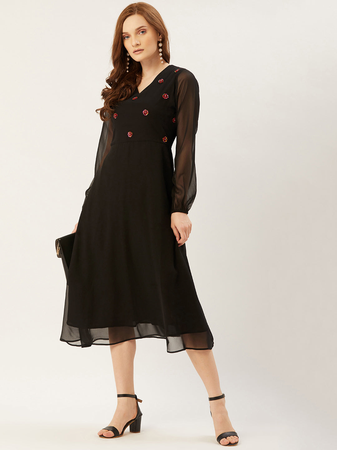 Women A-line Black Dress