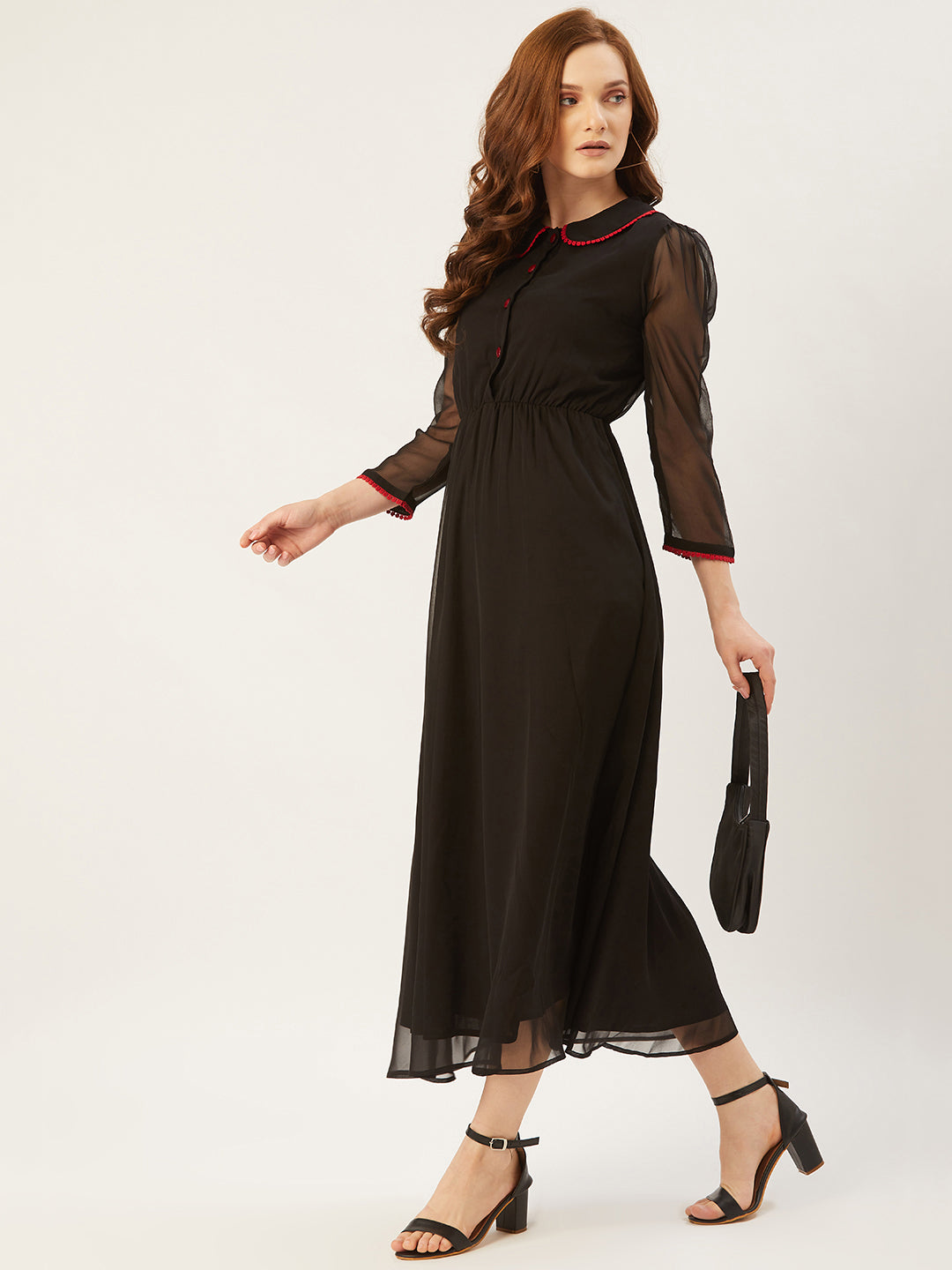 Women A-line Black Dress