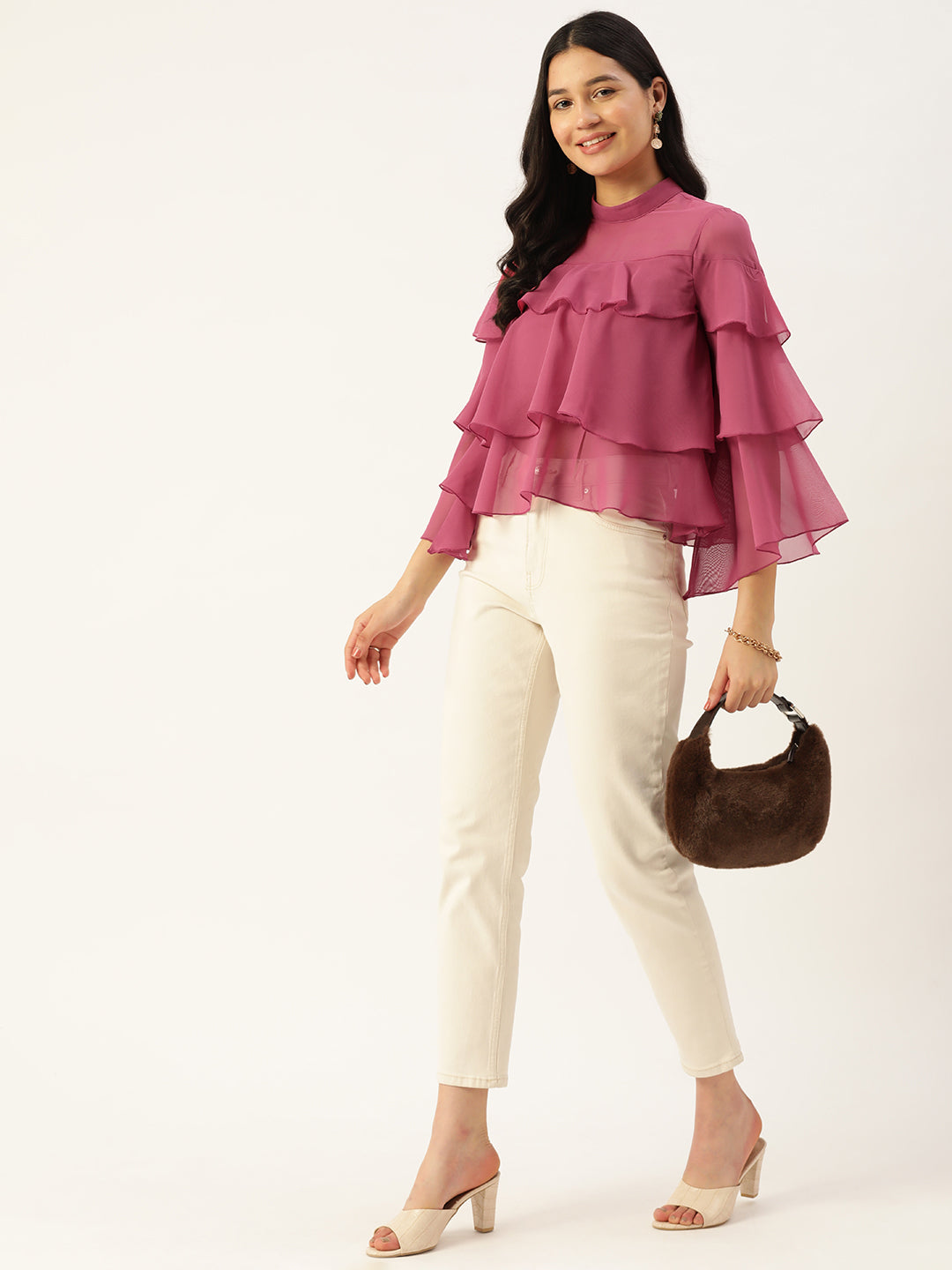 Pink Layered Georgette Top