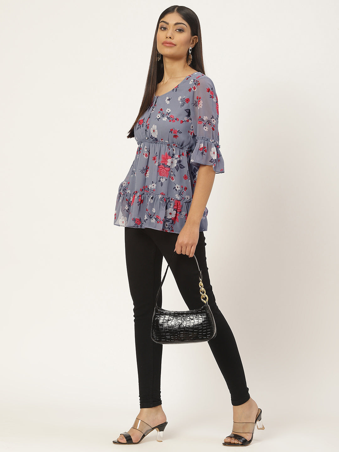 Floral Print Georgette Top