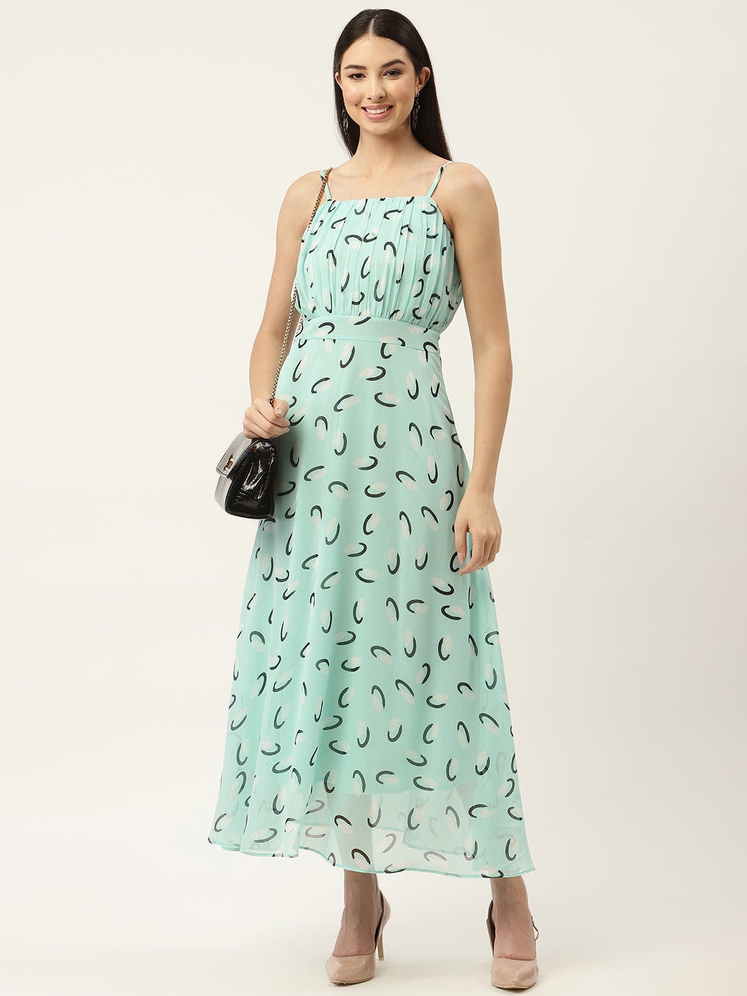 Sea Green Chiffon Maxi Dress