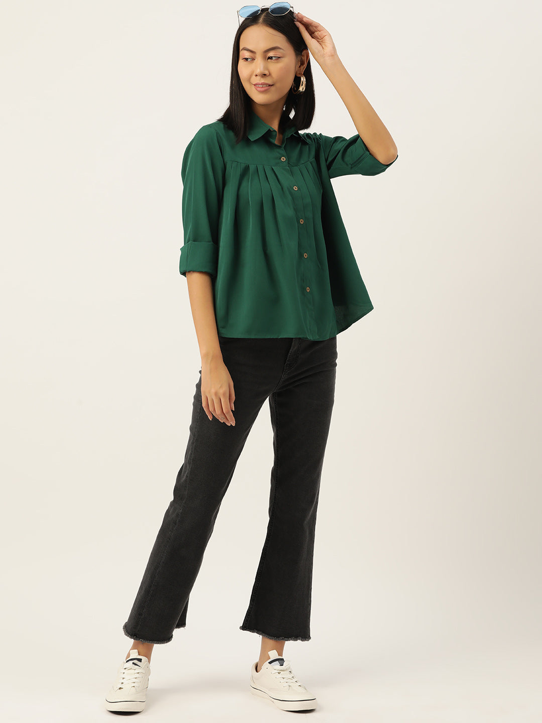 Slenor Women Classic Opaque Casual Shirt