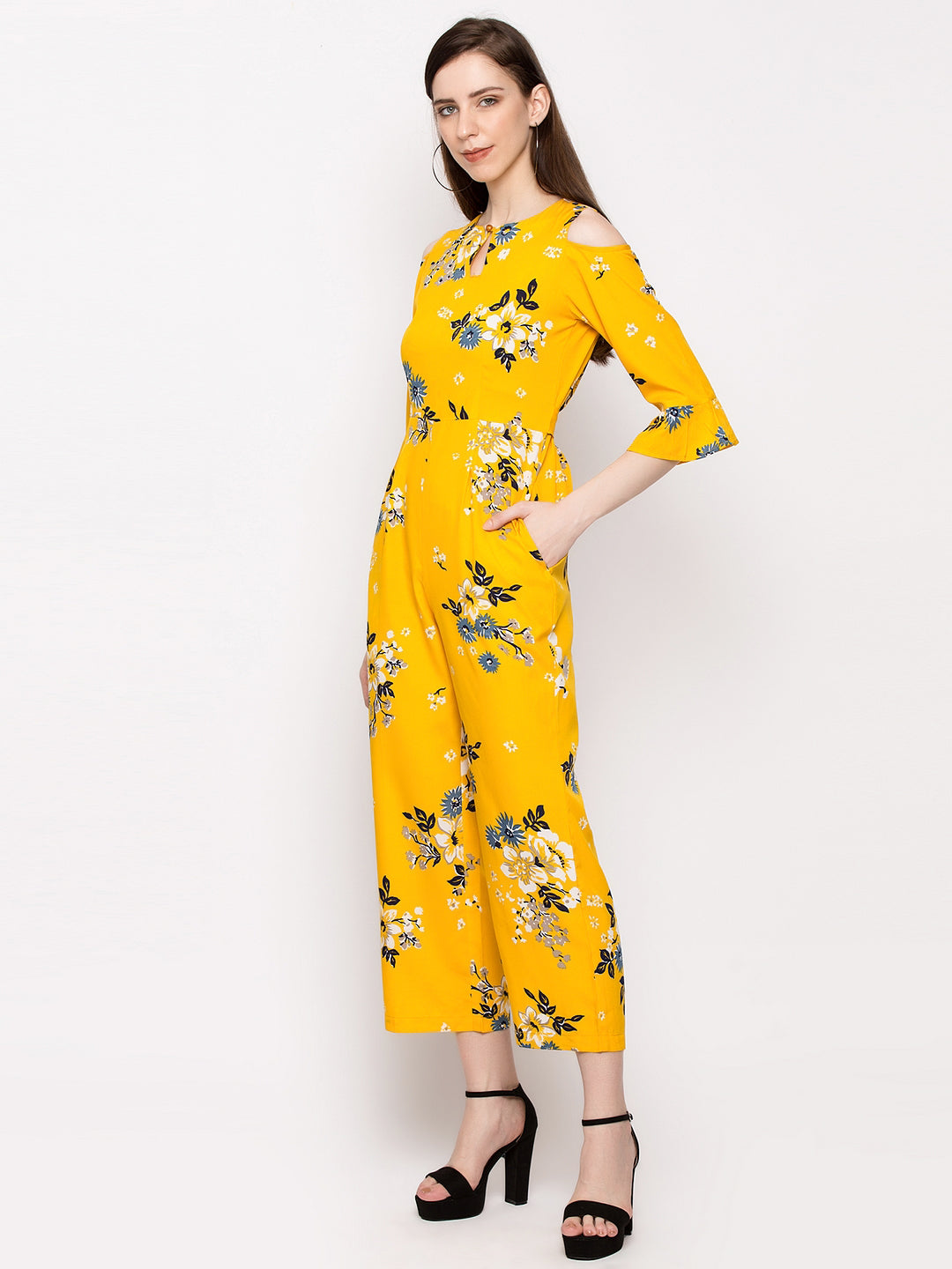 Floral Yellow Jumpsuit