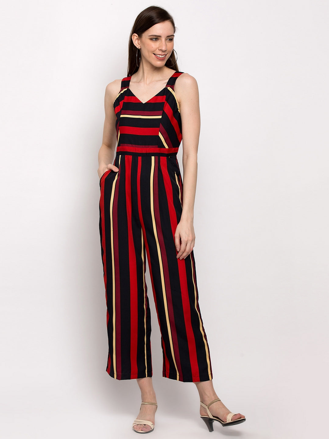 Red Striped Jumpsuit