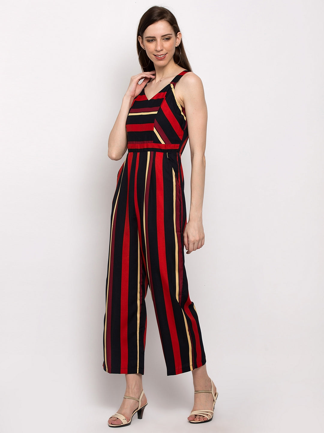 Red Striped Jumpsuit