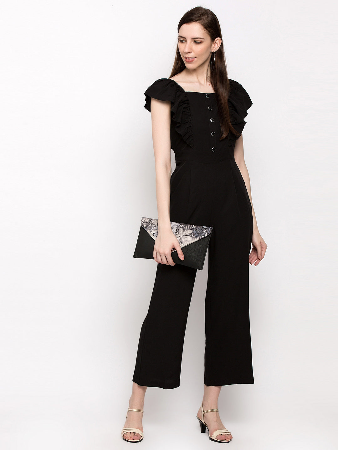 Women Black Solid Basic Jumpsuit