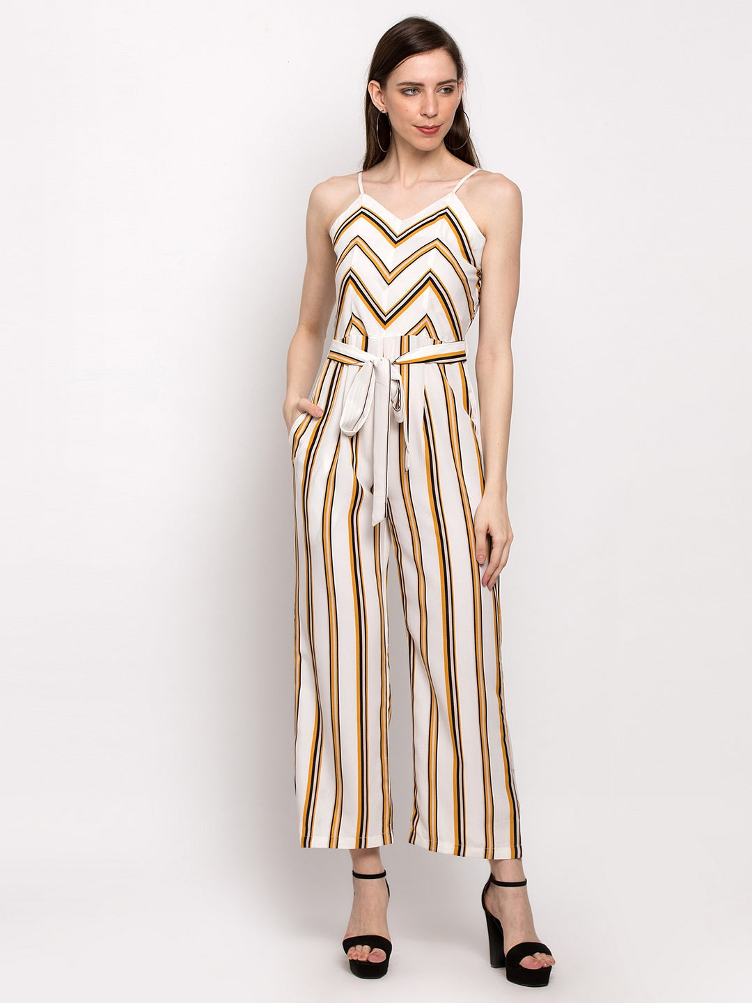 Yellow Striped Jumpsuit