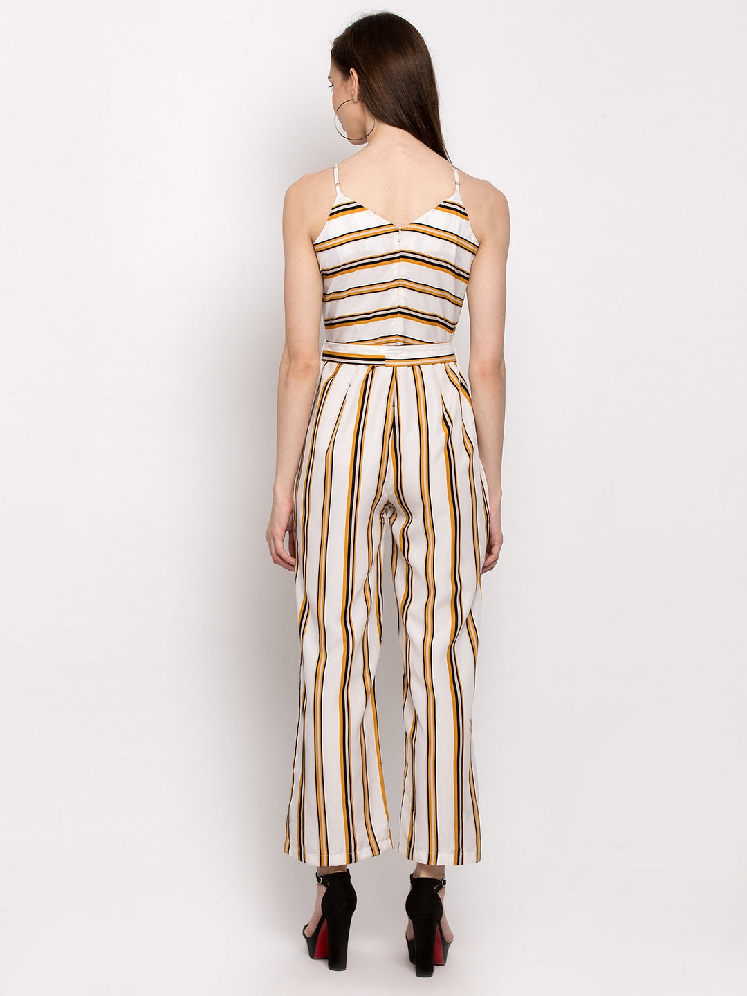 Yellow Striped Jumpsuit