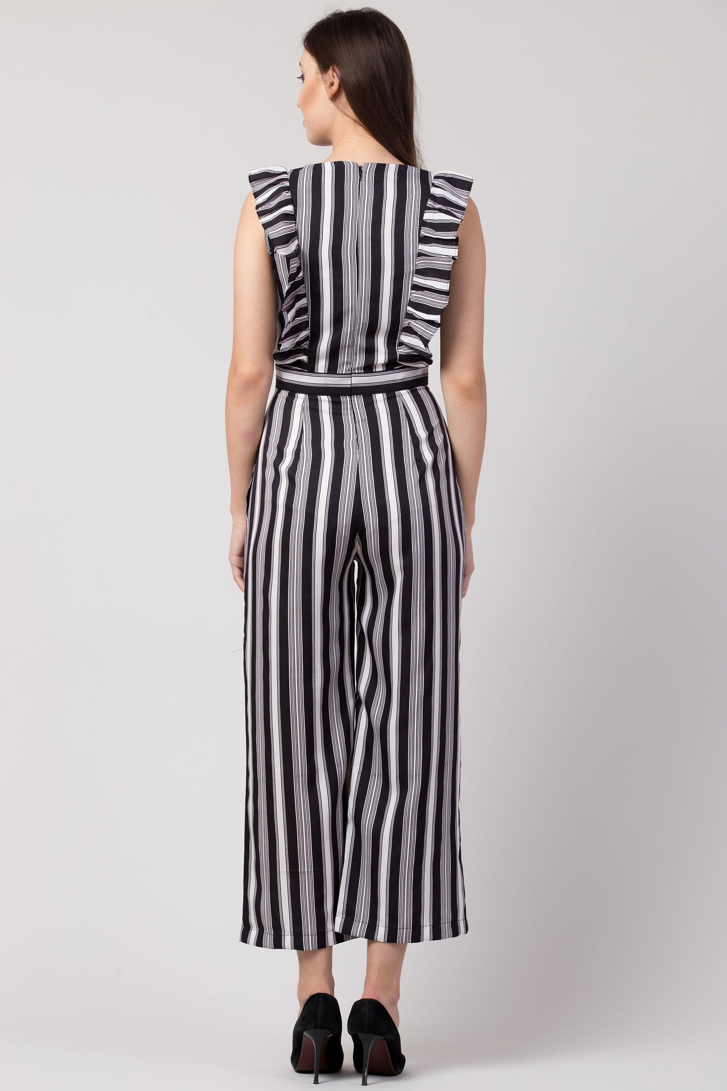 Women Black Striped Jumpsuit