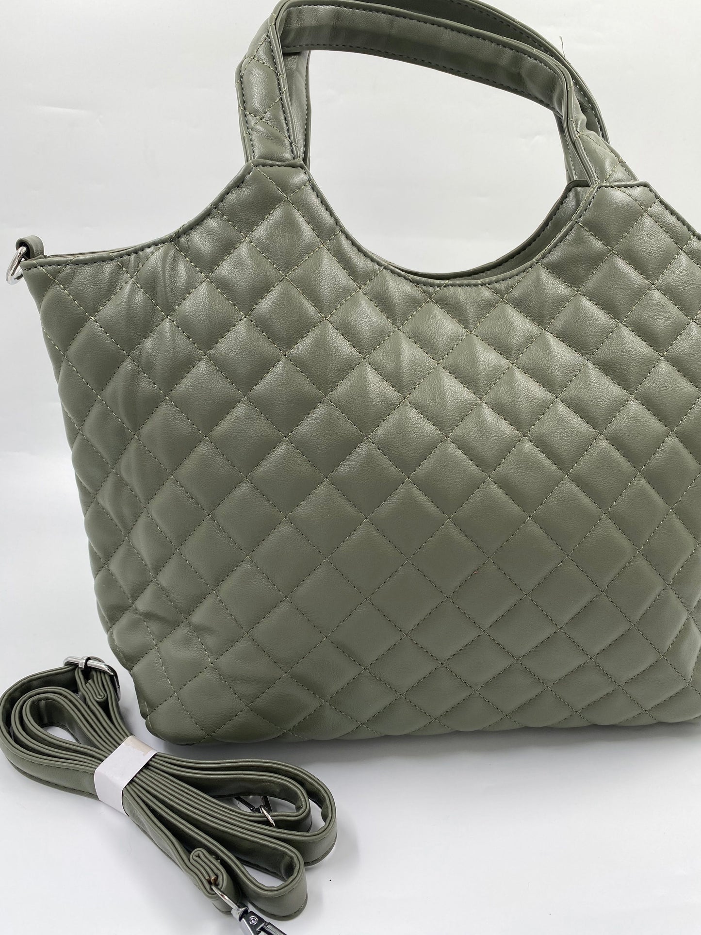 Quilted Detail Tote Bag With A detachable Strap