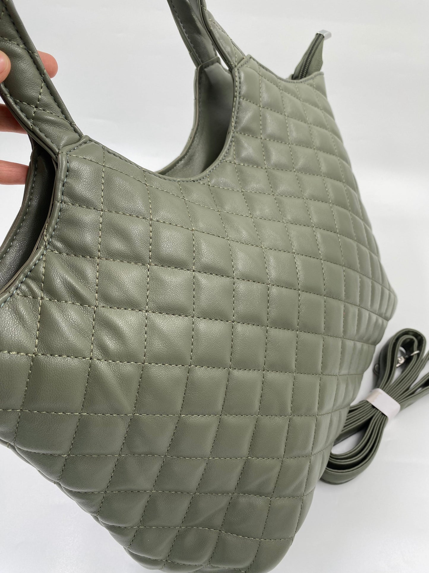 Quilted Detail Tote Bag With A detachable Strap