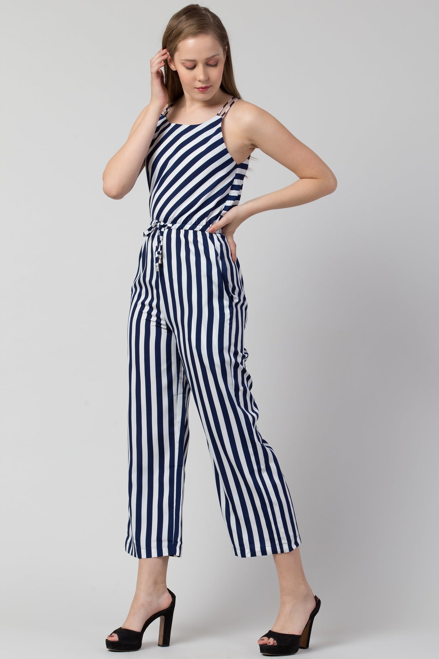 Navy Striped Jumpsuit