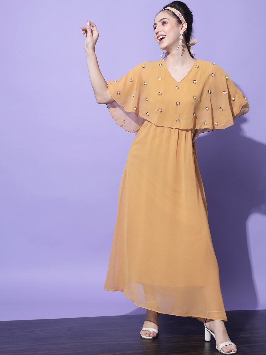 Yellow Georgette Maxi Dress