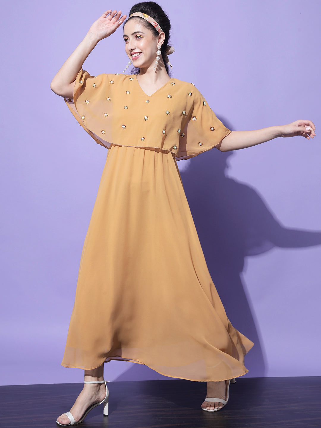 Yellow Georgette Maxi Dress