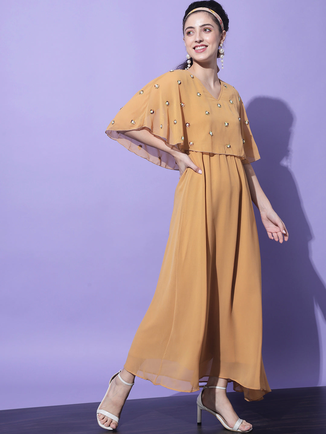 Yellow Georgette Maxi Dress