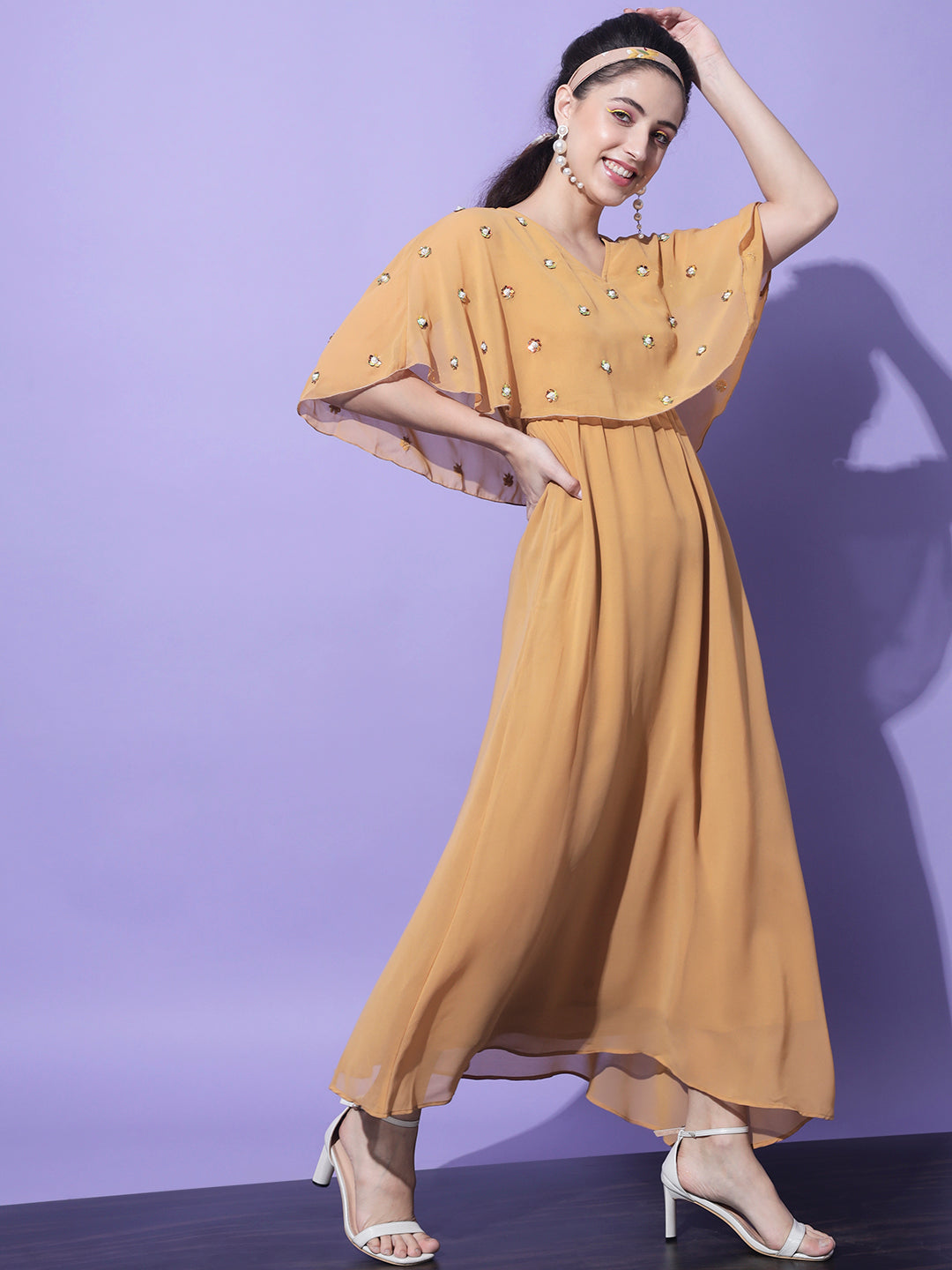 Yellow Georgette Maxi Dress