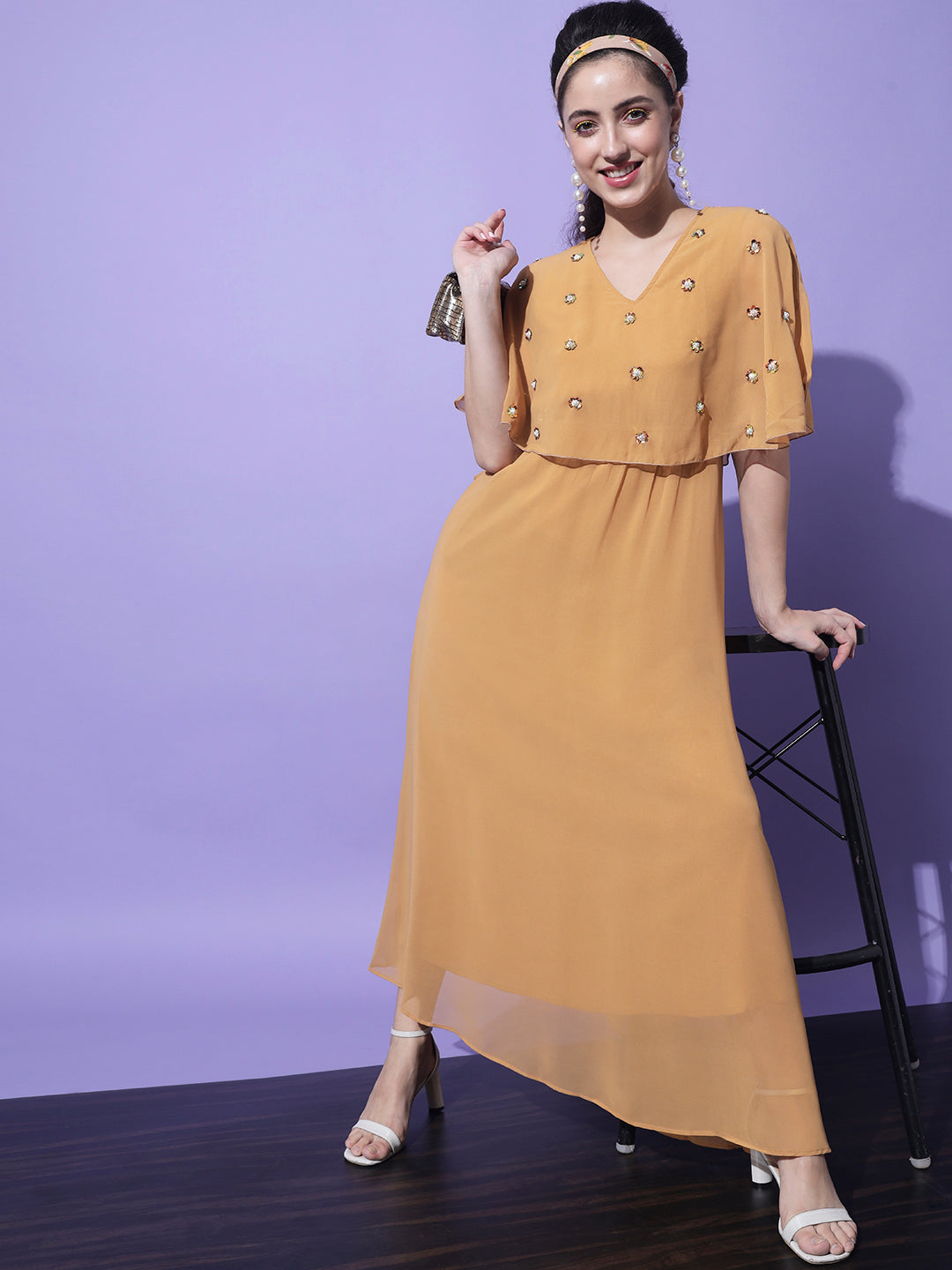 Yellow Georgette Maxi Dress