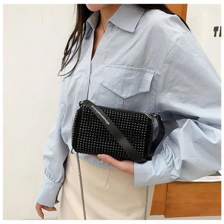 Women Black PU Sling Bag