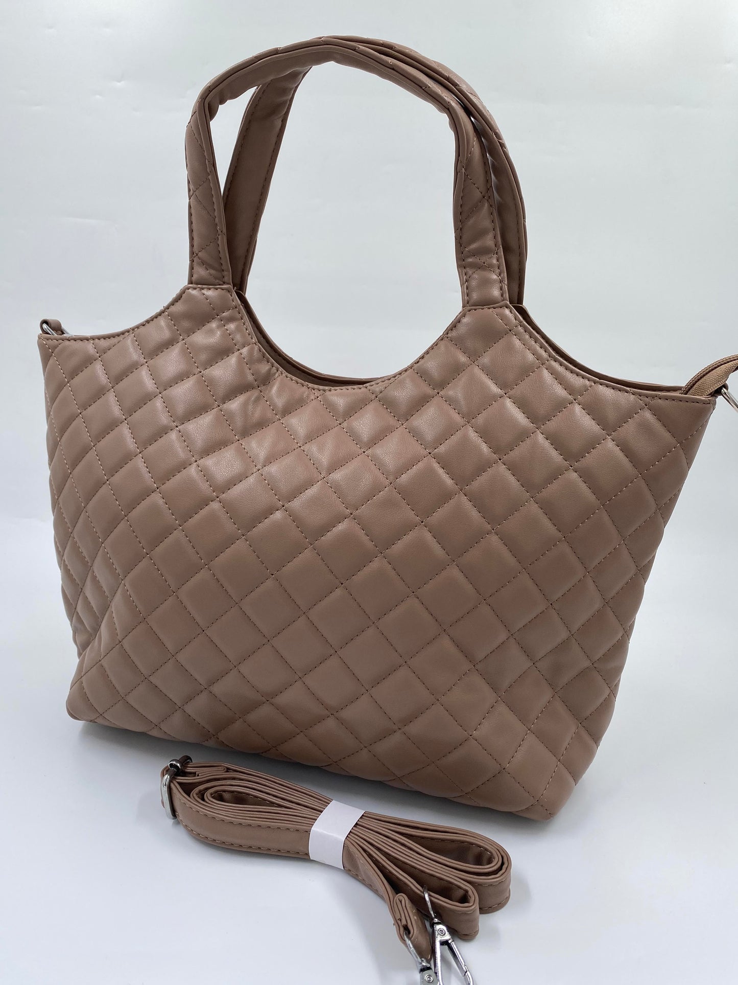 Quilted Detail Tote Bag With A detachable Strap